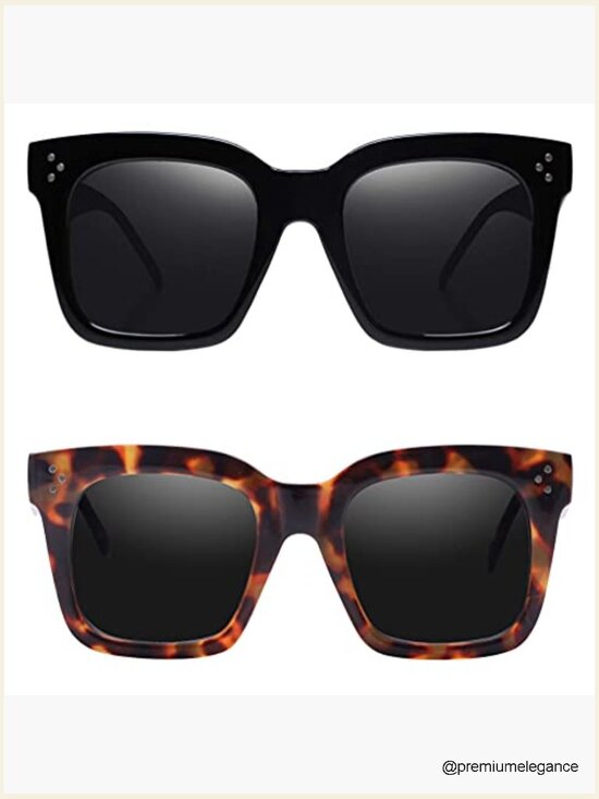 Vintage Oversized Square Sunglasses UV400 Protection Flat Lens main image 5